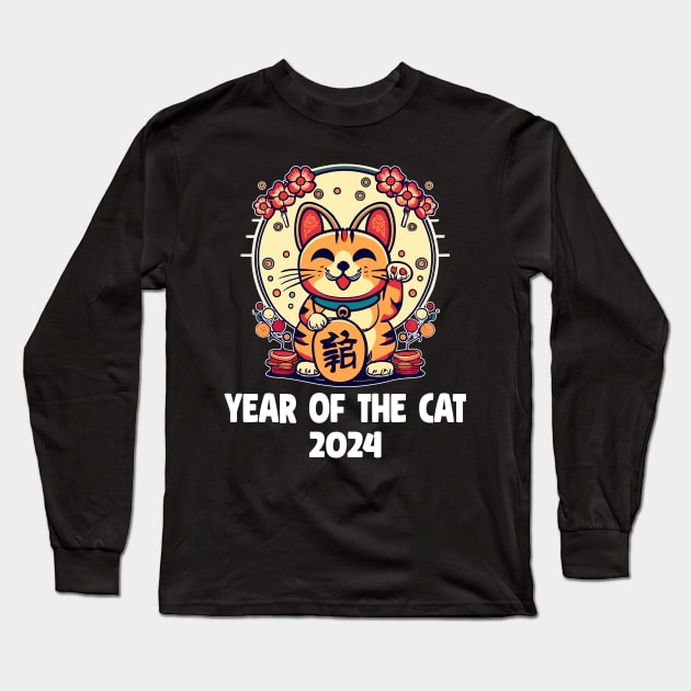 Zulrax Year of the Cat Chinese New Year Dragon Lunar Bunny | Lucky cat | New year gift | Chinese new year gift Long Sleeve T-Shirt by ahadnur9926